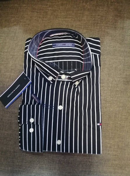 black and white striped shirt mens