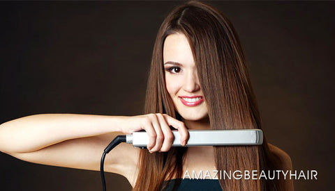 Straighten Hair with flat Iron
