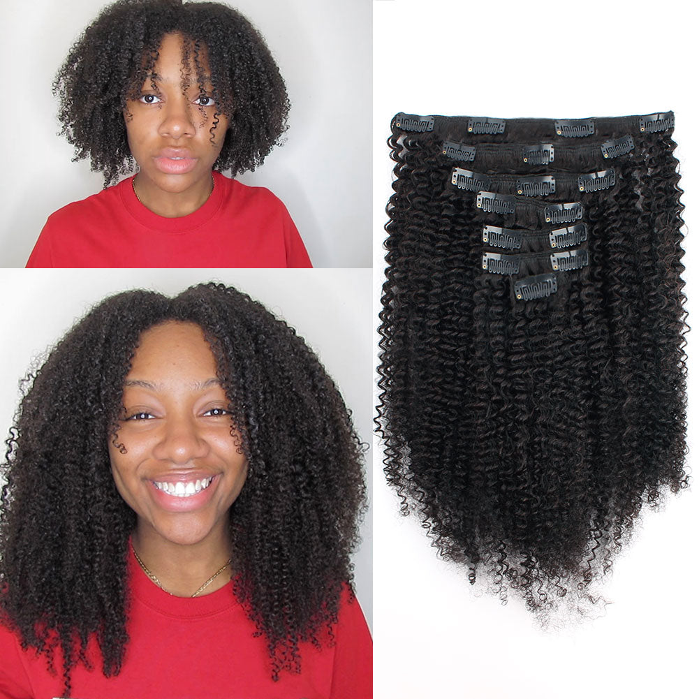 Clip In Hair Extension Afro Kinky Curly AmazingBeautyHairExtensions