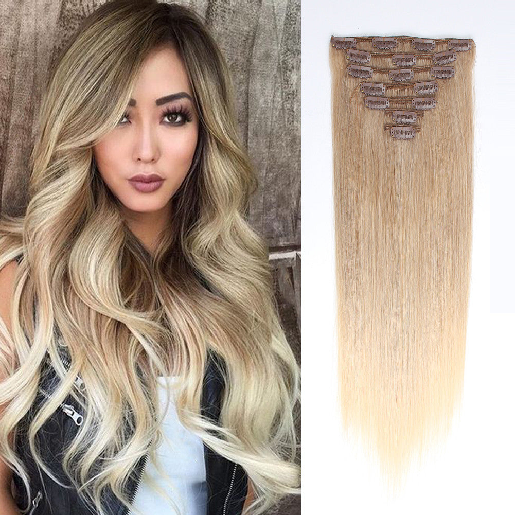 Clip In Hair Extension Brown Mix Blonde Mix 8 60