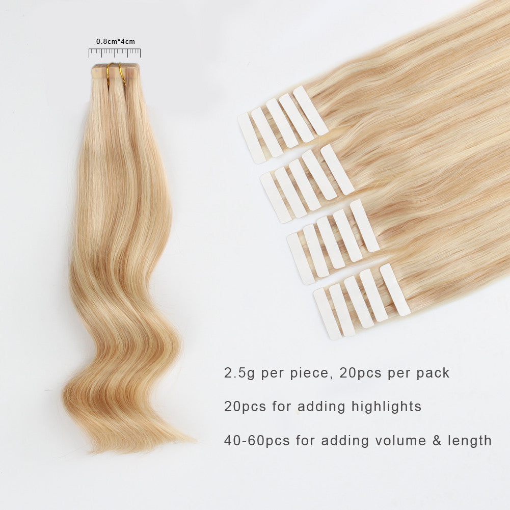 Tape In Hair Extension P #18/#613 Dirty Blonde Highlights Beach Blonde