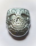Skull -  .999 Fine Zinc Art Bar ( 115 -125 Grams )