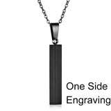 Square Bar Name Letter Custom Necklace Stainless Steel 3 Colors Personalized Date Necklaces for Women Men Jewelry Gift