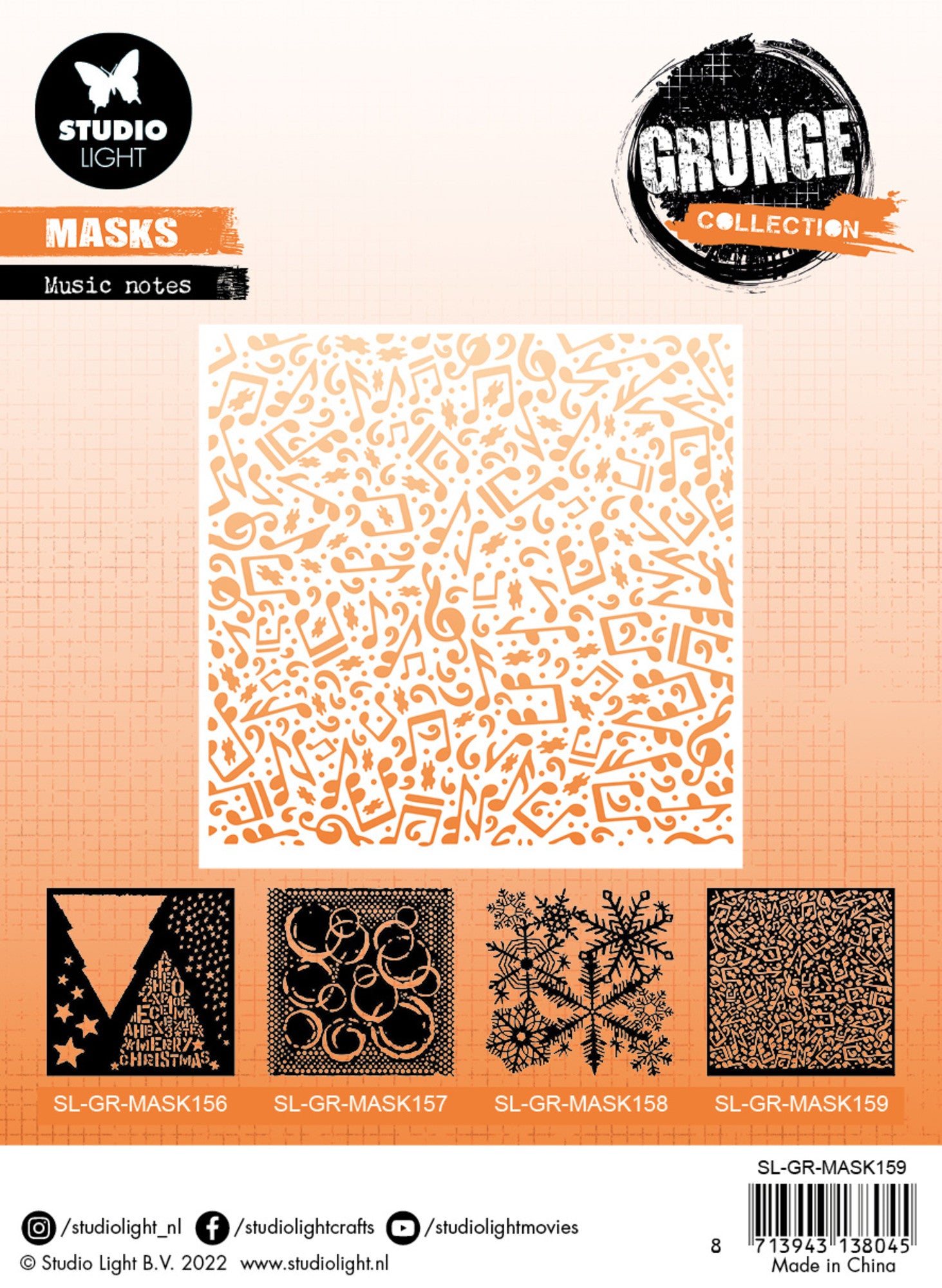 Studio Light - 6 x 6 - Grunge - Stencil - Music Notes – Topflight Stamps,  LLC