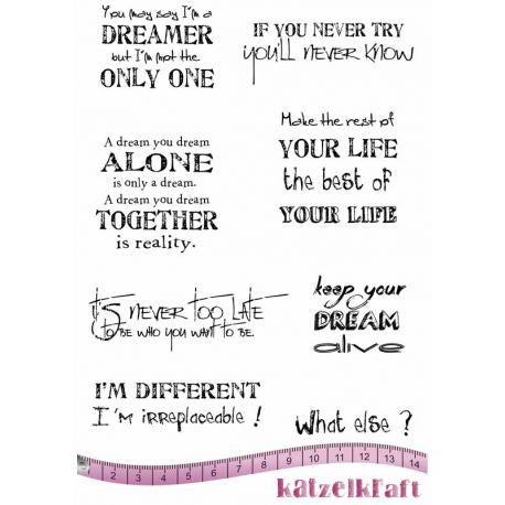 Katzelkraft - Dreamer - Sentiments - Unmounted Red Rubber Stamp Set