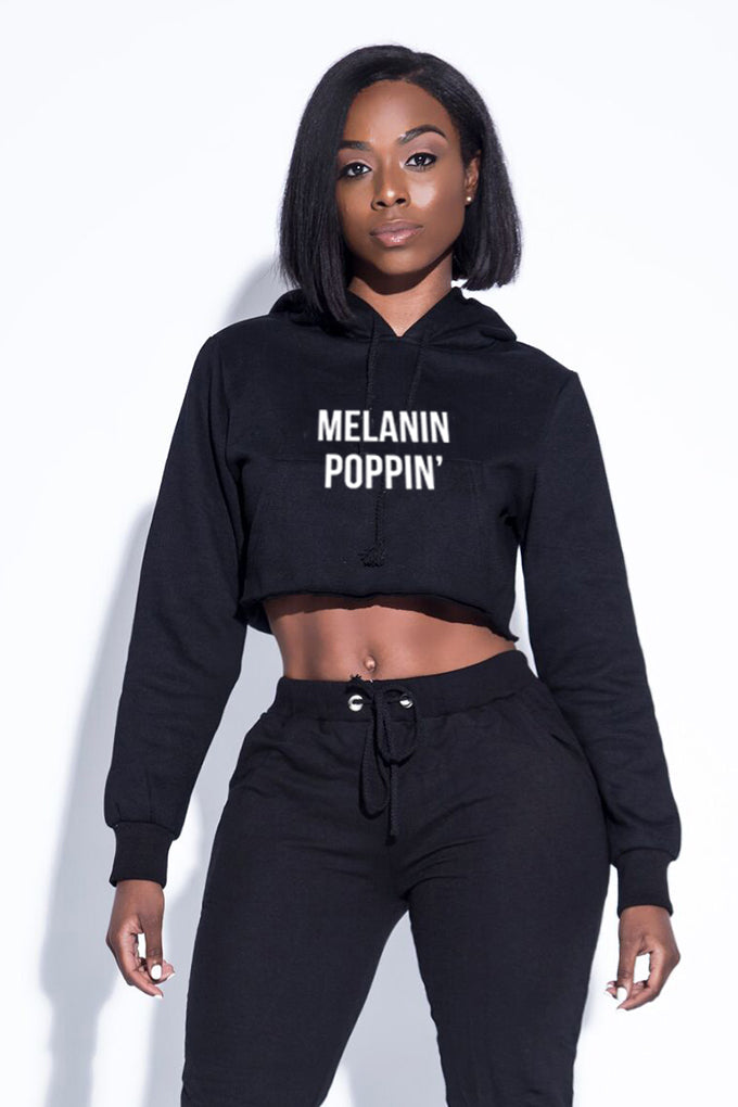 melanin crop hoodie