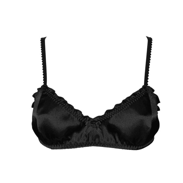 Ruffle Bralette - Polyester Satin  Handmade Lingerie & Loungewear  Desvalido Australia