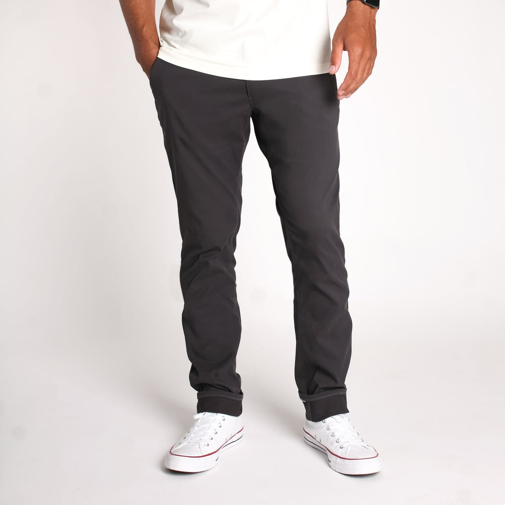 faded black chinos