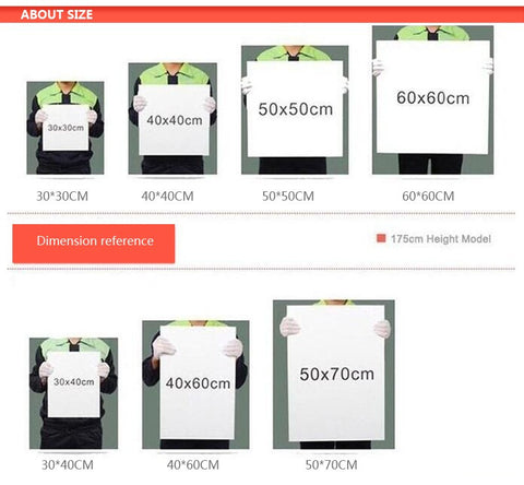 Canvas Print Size Chart