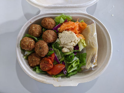 falafel and hummus salad