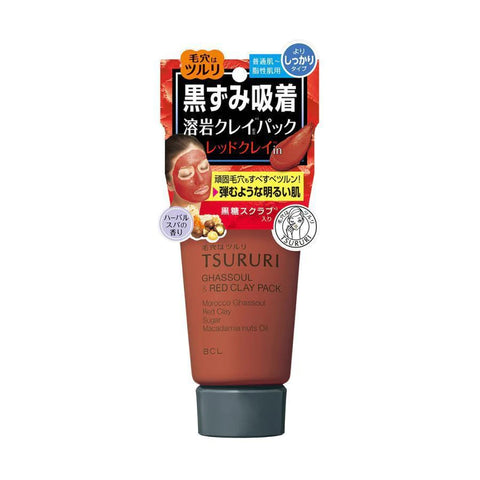 BCL Tsururi Ghassoul Red Clay Pack Brightening & Pore Cleansing Mask 150g