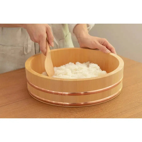Umezawa Sawara Cypress Hangiri (Wooden Sushi Oke Bowl)