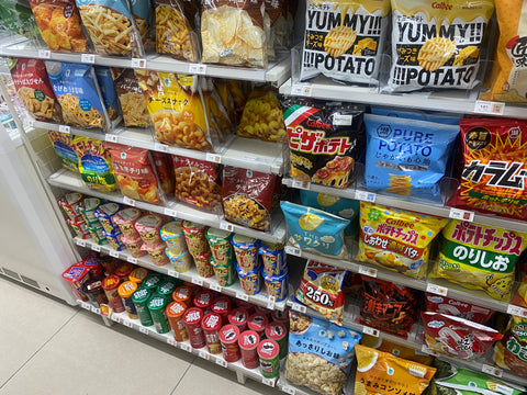 packaged snacks at the konbini