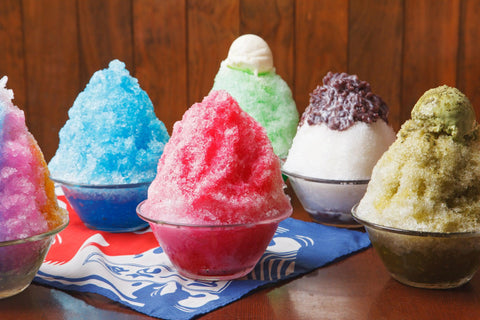 various kinds of kakigori shaved ice