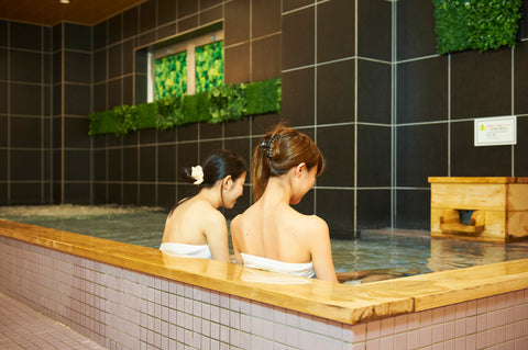 Onsen inside of a capsule hotel