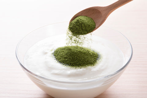 green juice powder yogurt