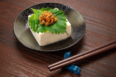 cold tofu with soy sauce moromi