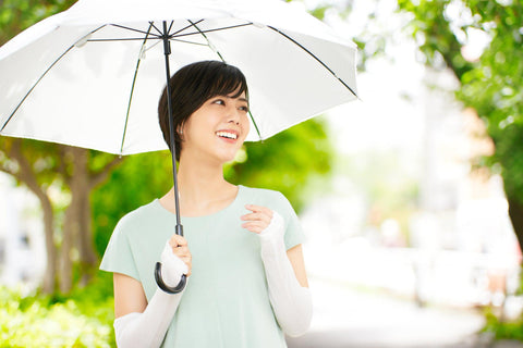 Japanese woman using a parasol