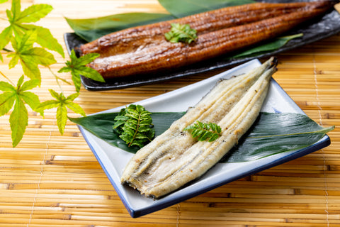 two variations of prepared unagi