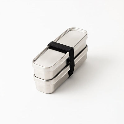 Aizawa Long Square Shape Lunch Box Slim Double