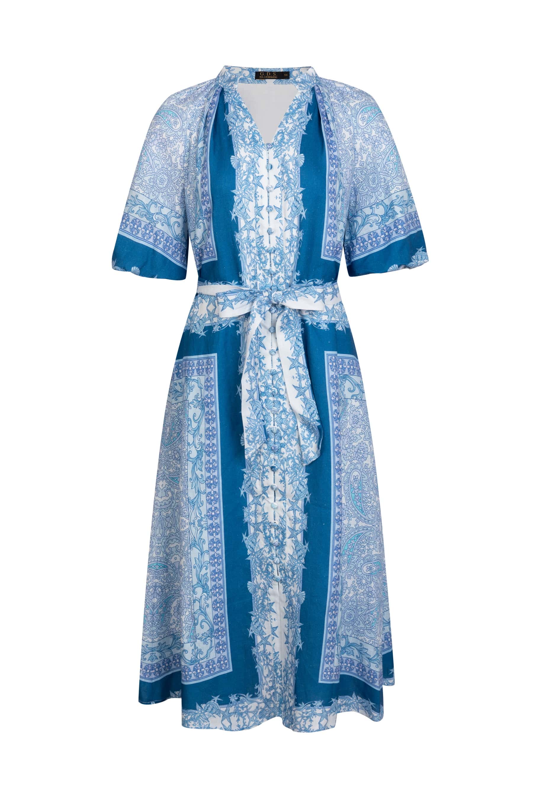 GDS Oceane Linen Long Dress | Blue