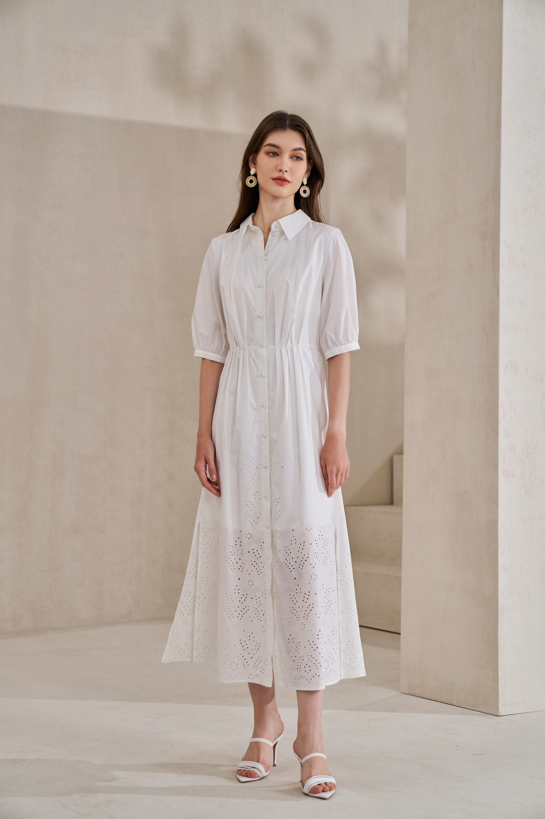 GDS Raven Tencel Long Dress | White