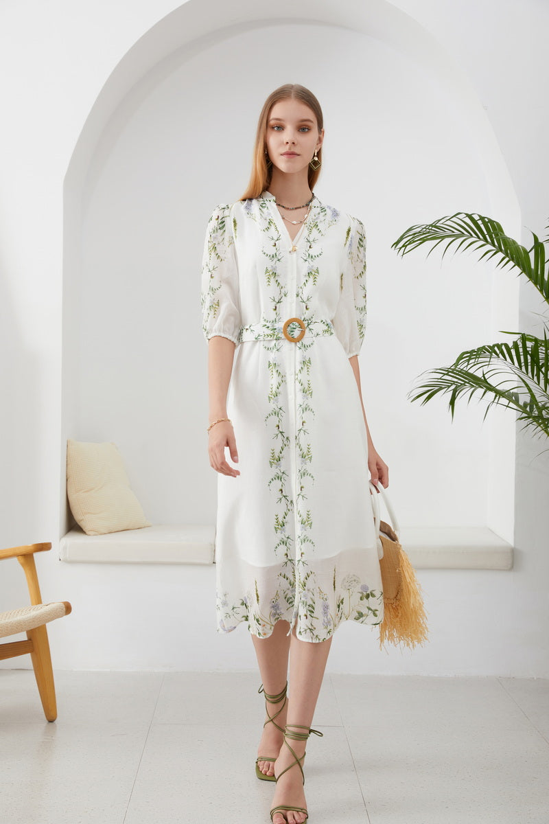 GDS Nicolette Belted Linen Dress | Mint