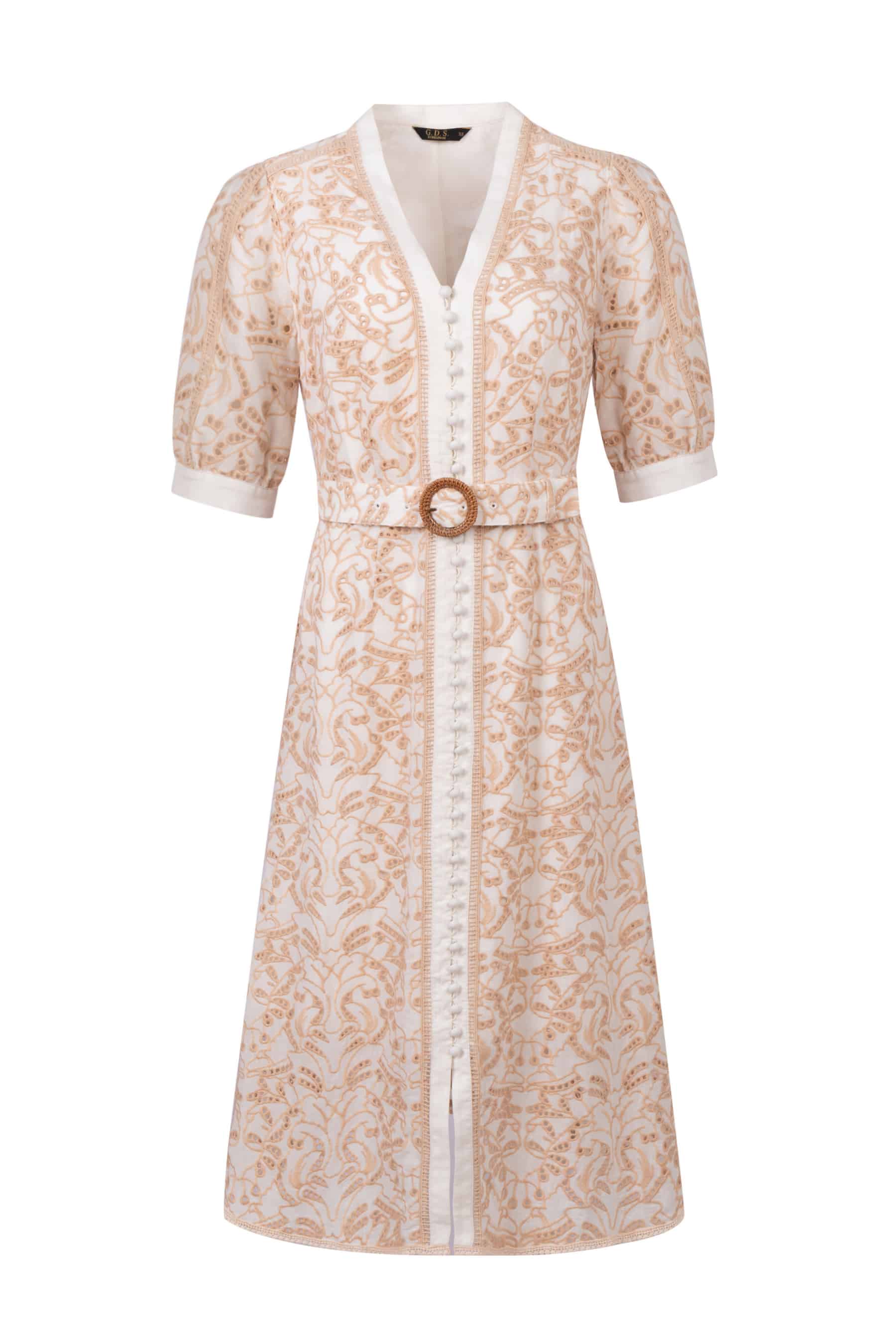 GDS Naomi Belted Long Dress | Beige