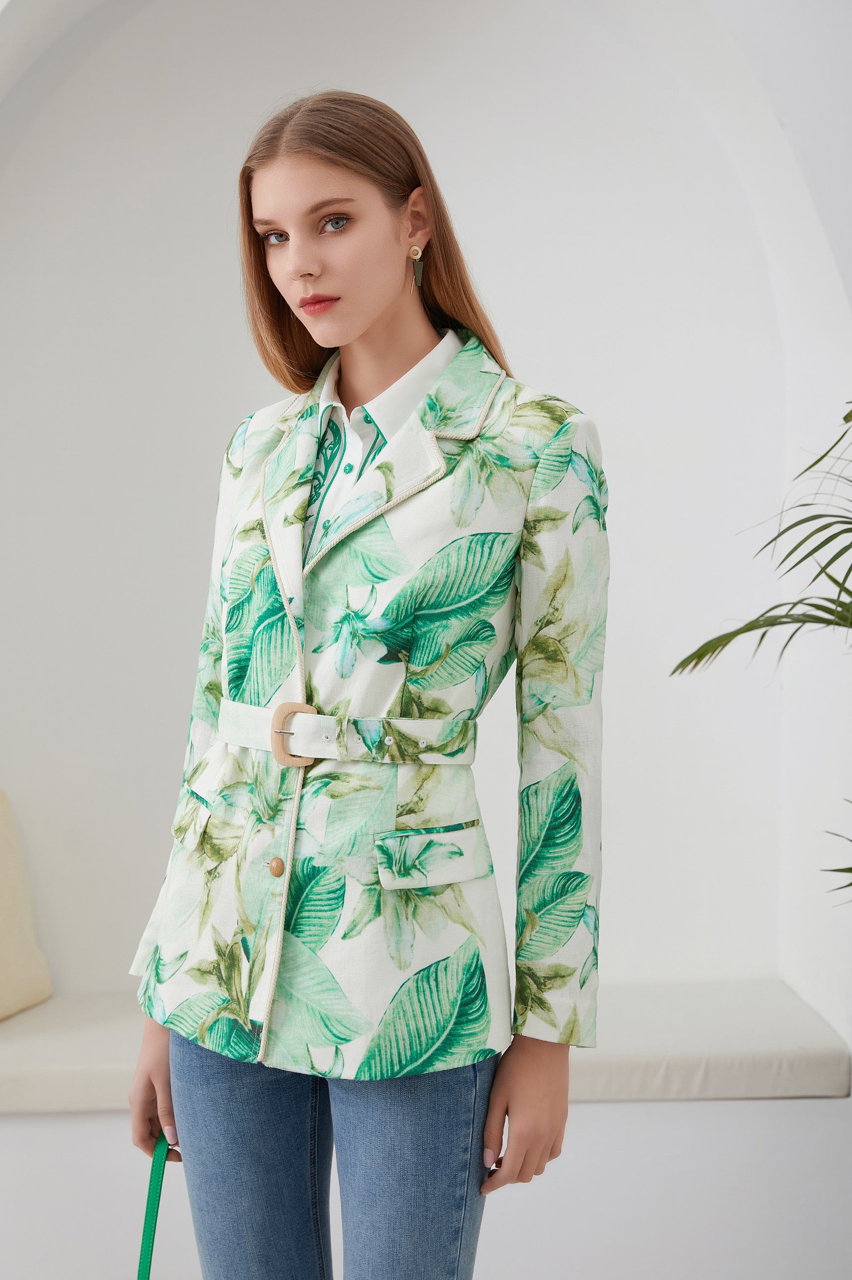 GDS Monet Linen Jacket  | Green Tambourine