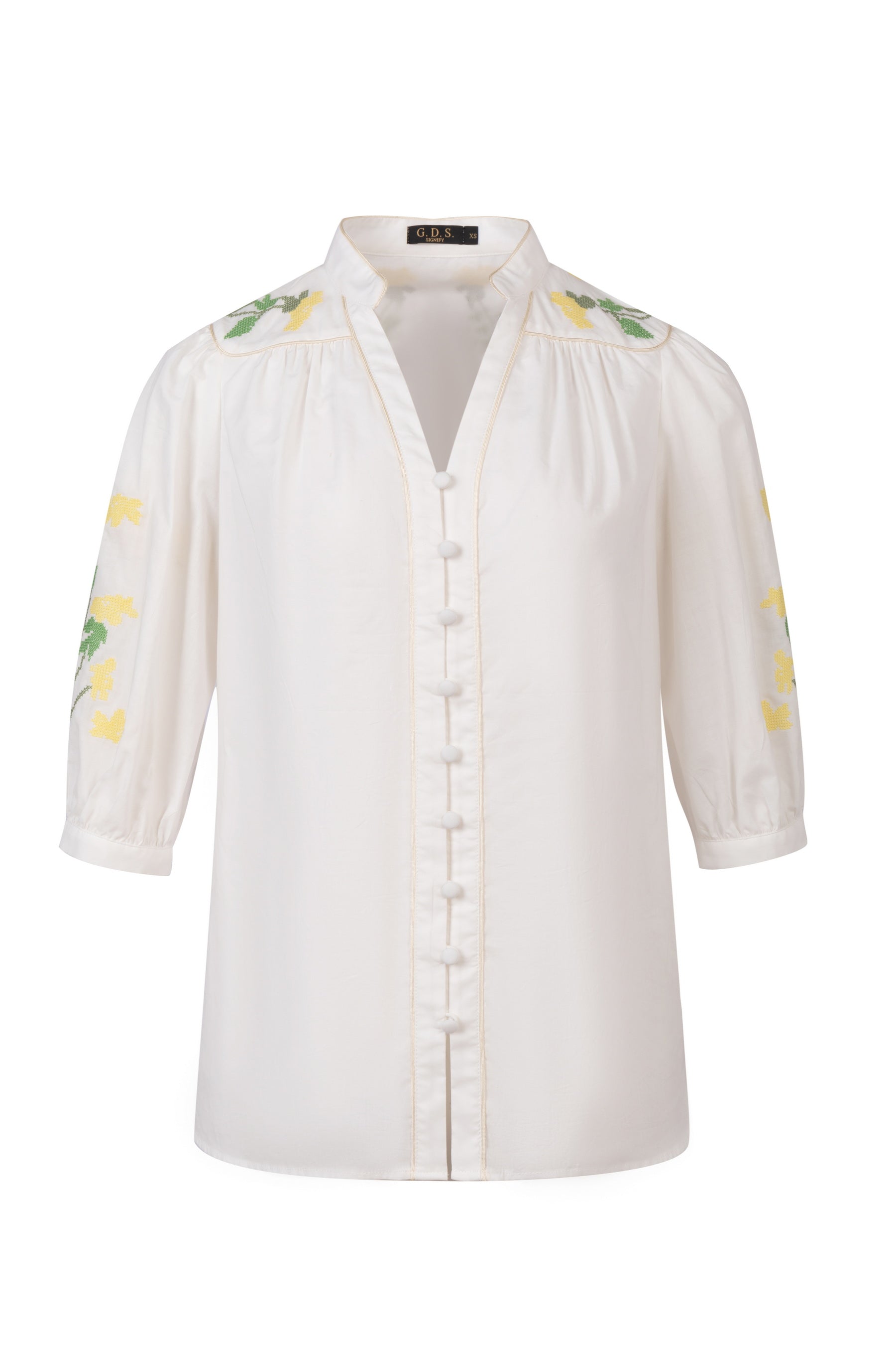 GDS Felice Embroidered Blouse | White