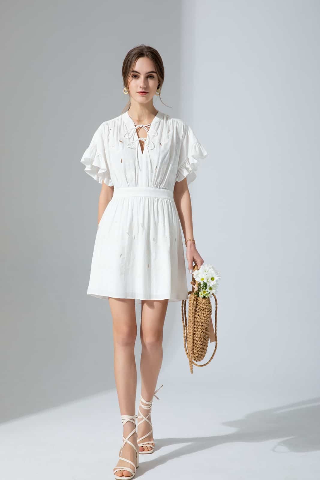 GDS Antonia Short Dress | White