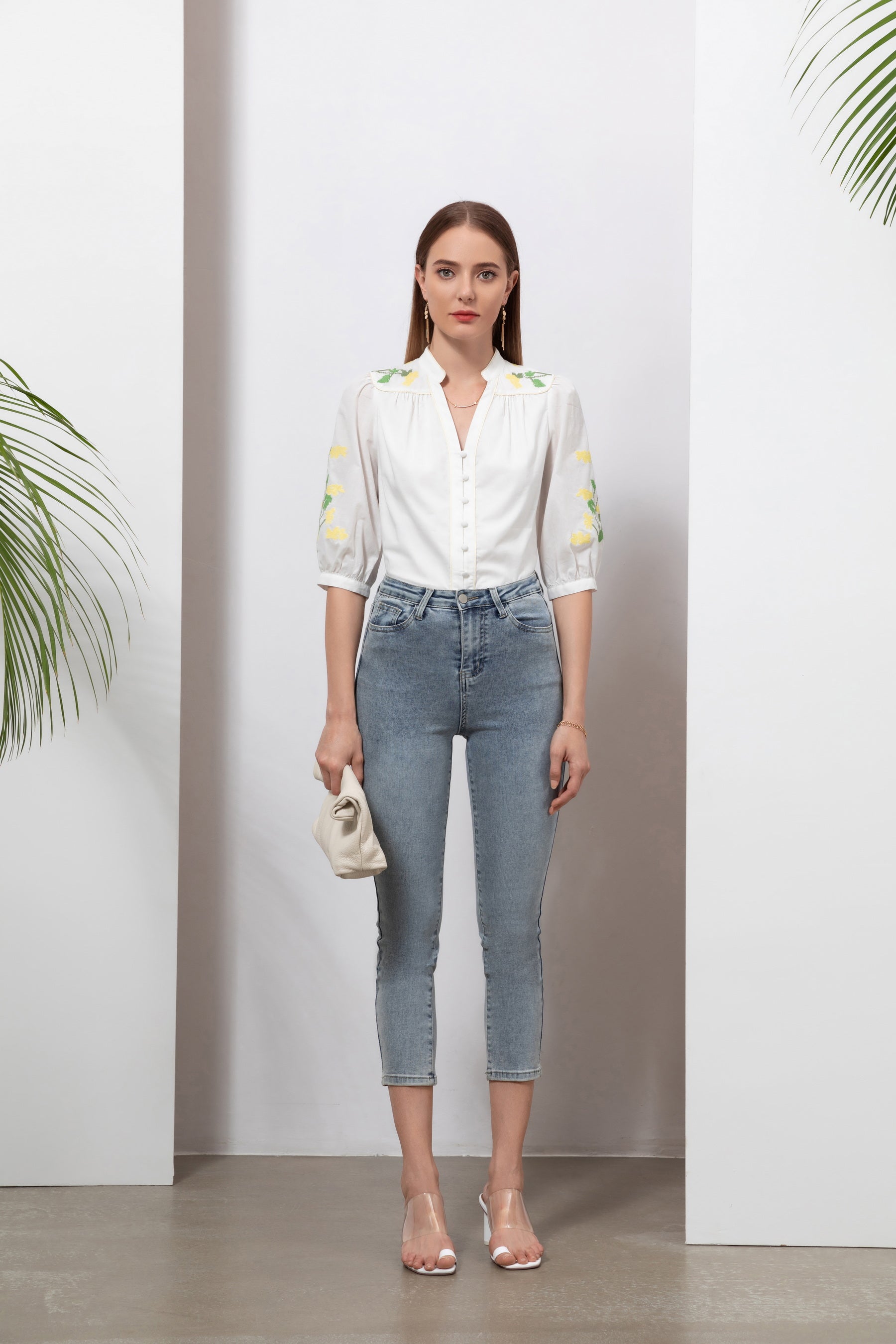 GDS Felice Embroidered Blouse | White