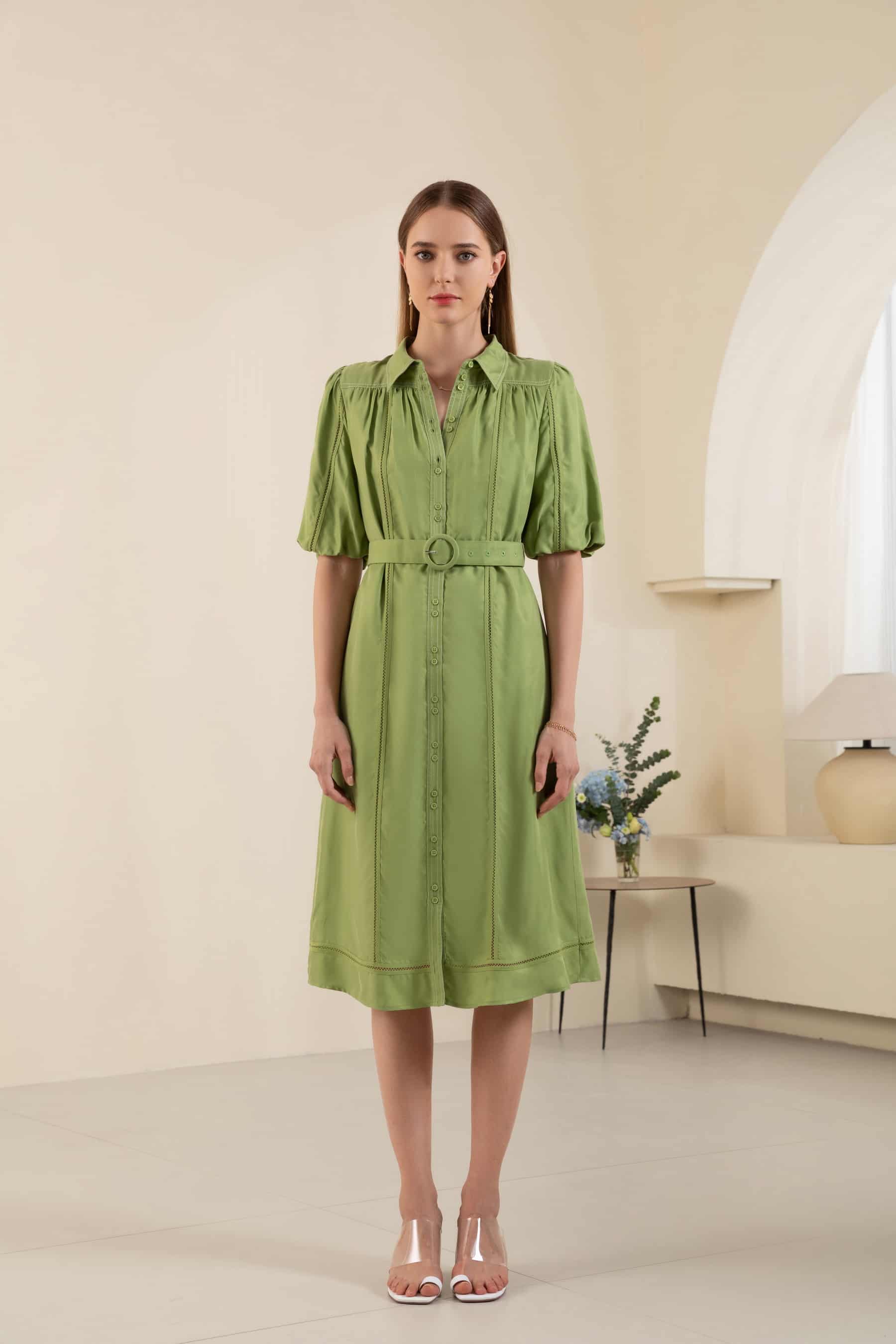 GDS Lucile Long Dress | Tarragon