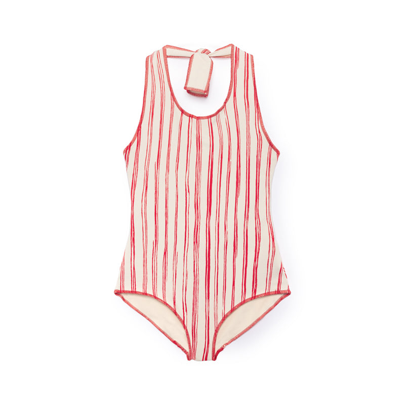 pink striped bathing suit