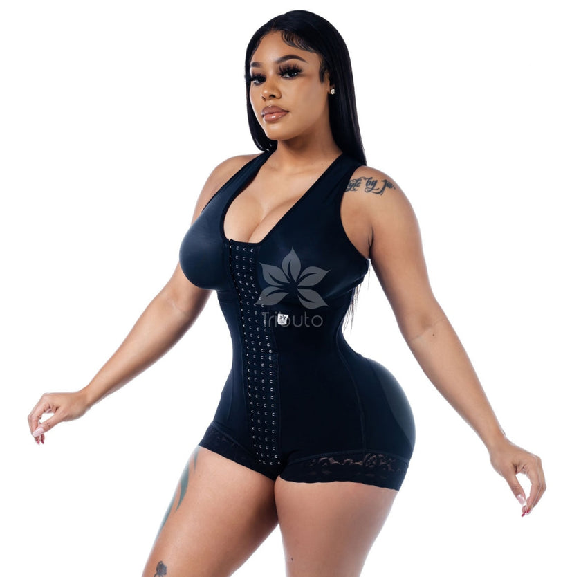CLZOUD Bra and Panty Sets for Women Black Nylon,Spandex High Compression Body  Shaper Lace Colombian Fajas Shapewear Bodysuit Fajas Reductoras De Latex S  