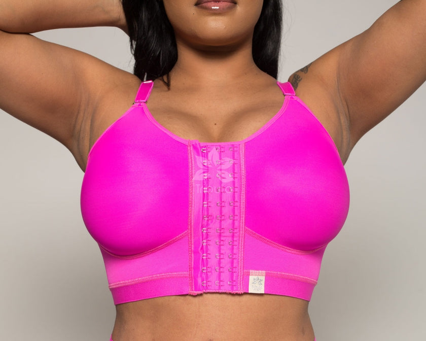 Custom Surgical Bra Thin Straps 4501 Hot Pink