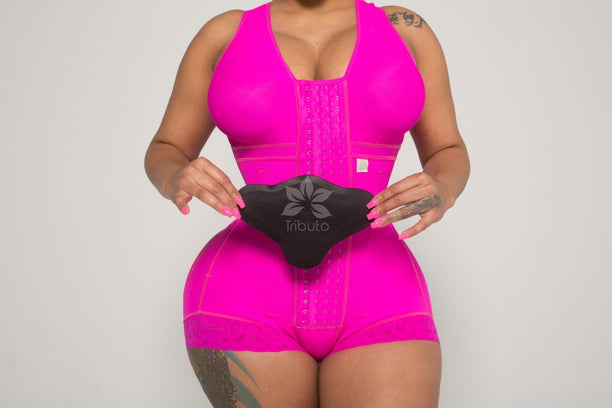 HOT PINK - 1007 Bra - Custom faja Full Back with Sleeves option