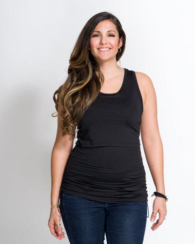 Women's black cotton maternity & nursing classic tank top – Joli