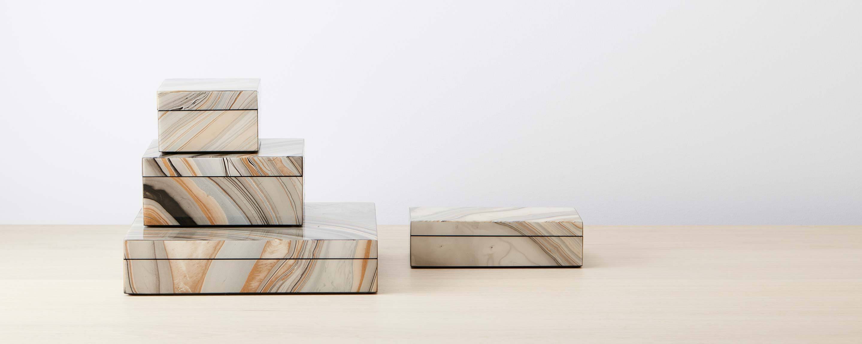 Marbleized Lacquer Boxes At Homenature Stores