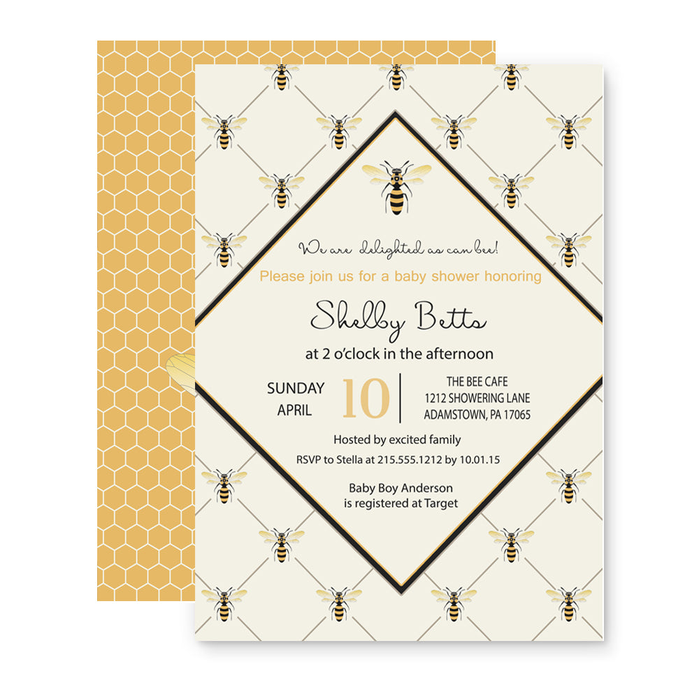 Joyful Bee Baby Shower Invitations Paper Clever Party