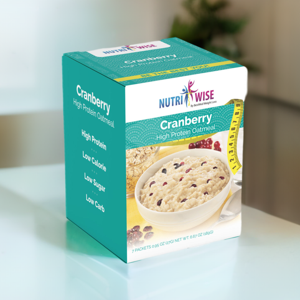 NutriWise High-Protein Oatmeal with Cranberries (7/Box)