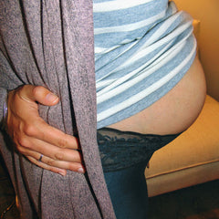 blue-green maternity tights