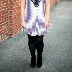 shirt dress cute outfits with black tights