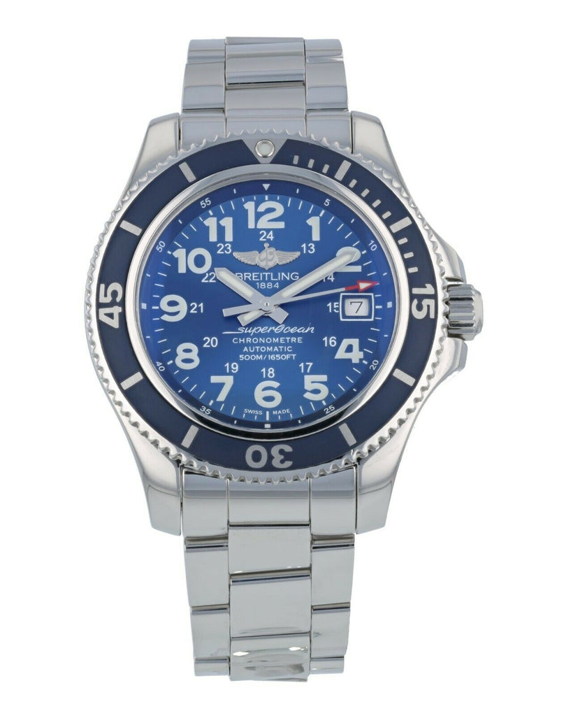 Breitling Superocean II 42 Automaic Mariner Blue Dial Men's Watch A173 ...