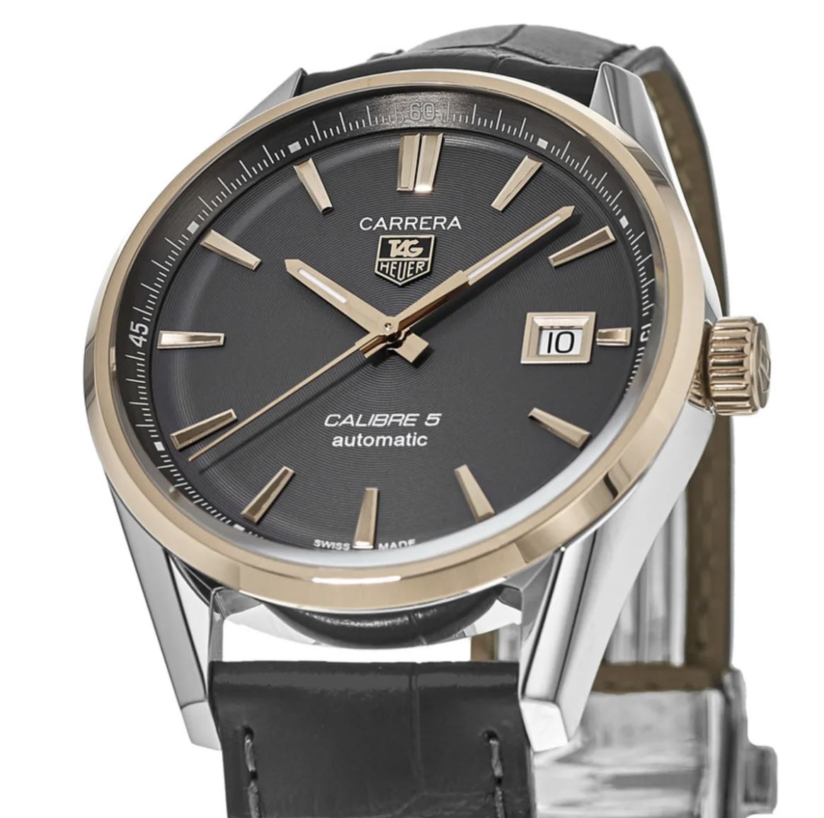 Tag Heuer Carrera Calibre 5 Steel & 18k Rose Gold 39mm Automatic Men's –  The Watch Outlet