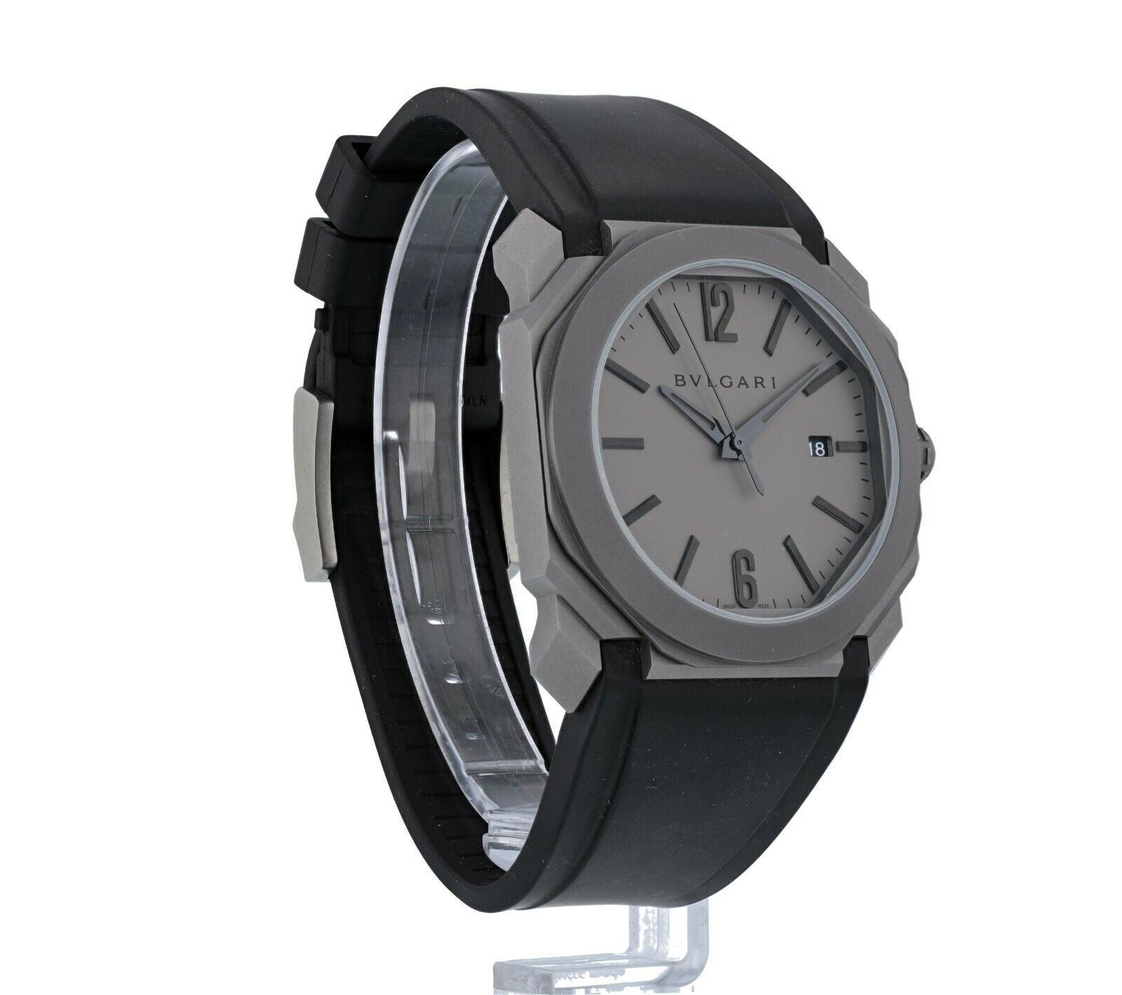 Bulgari Octo Solotempo Automatic Titanium 41mm Rubber Strap Men's Watc –  The Watch Outlet