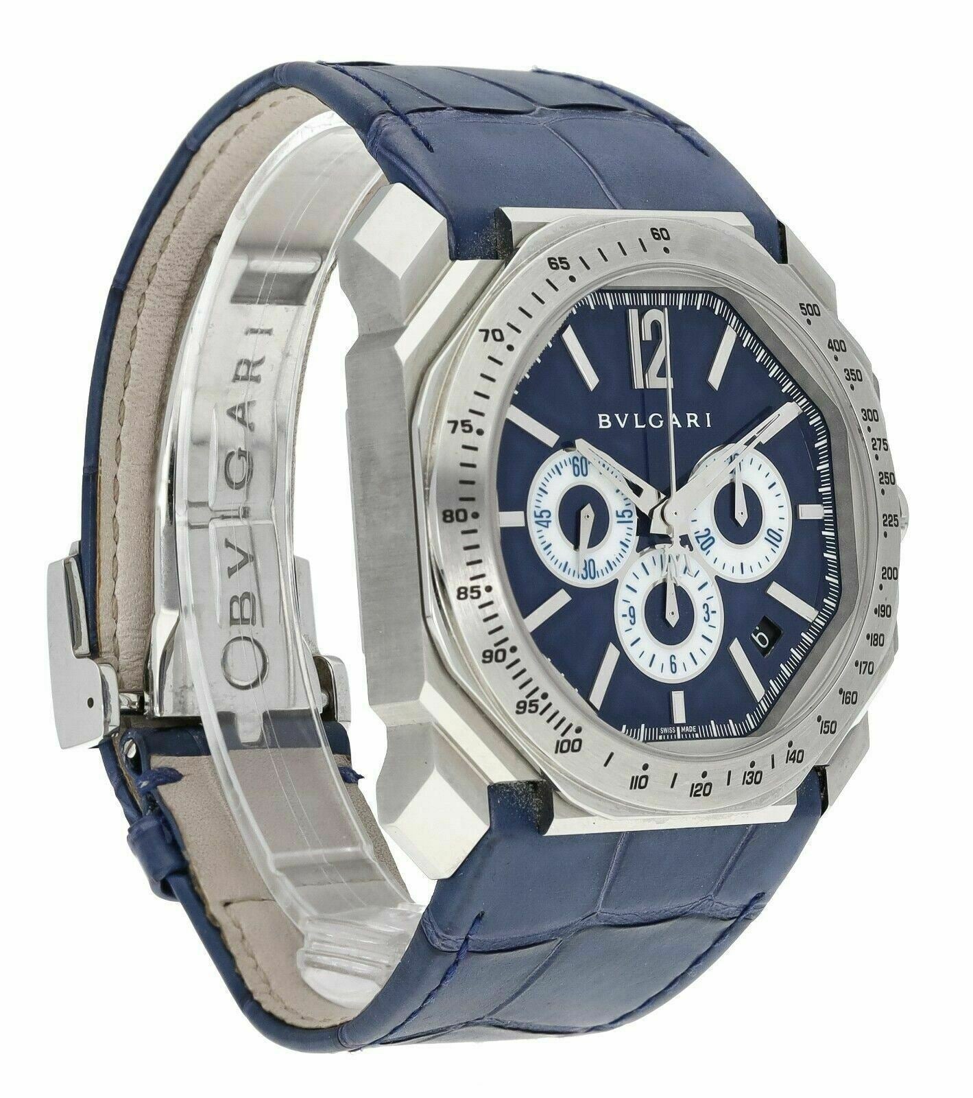 Bulgari Octo Velocissimo Chronograph Automatic Blue Dial 41mm Men's Wa –  The Watch Outlet