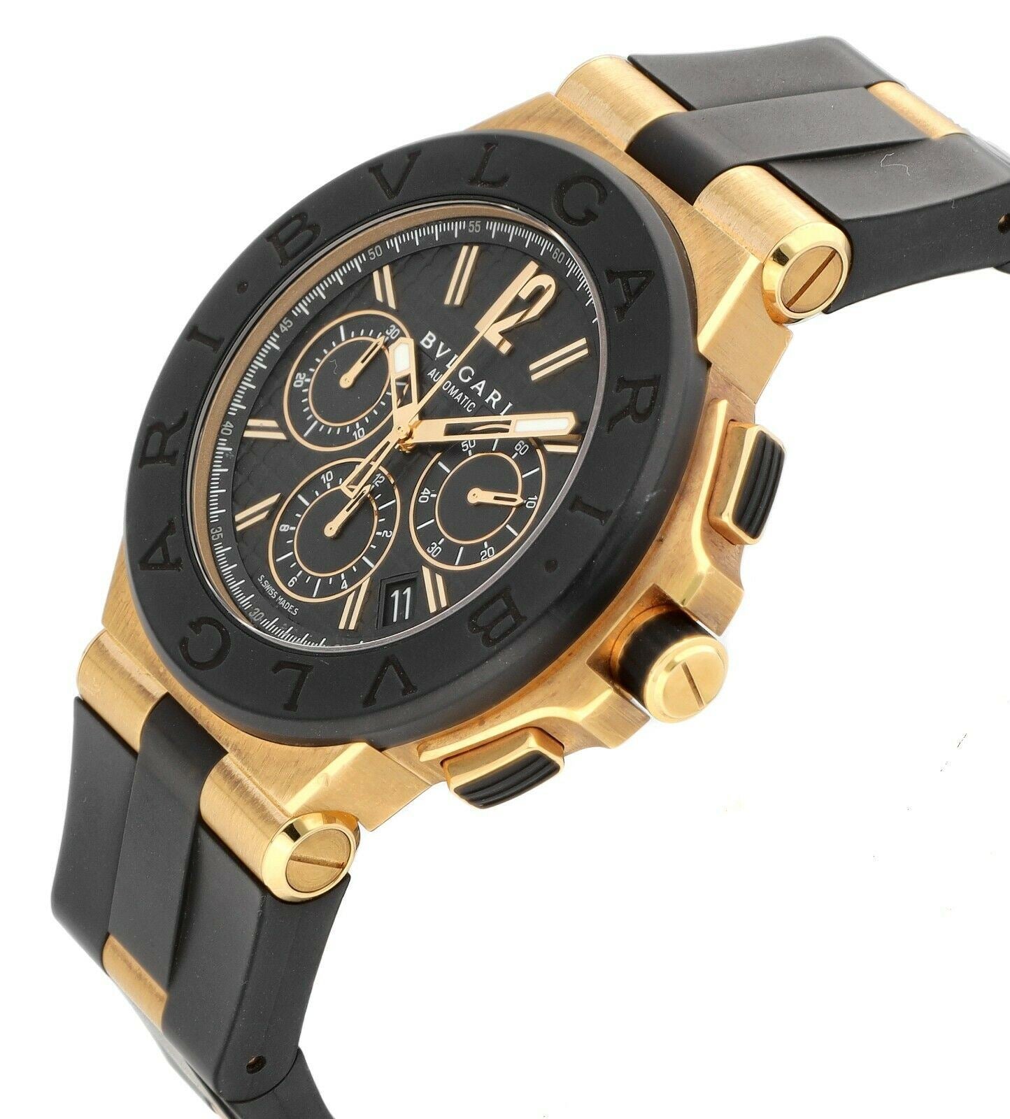 Bulgari Diagono Chronograph 18k Yellow Gold 42mm Automatic Men's Watch –  The Watch Outlet