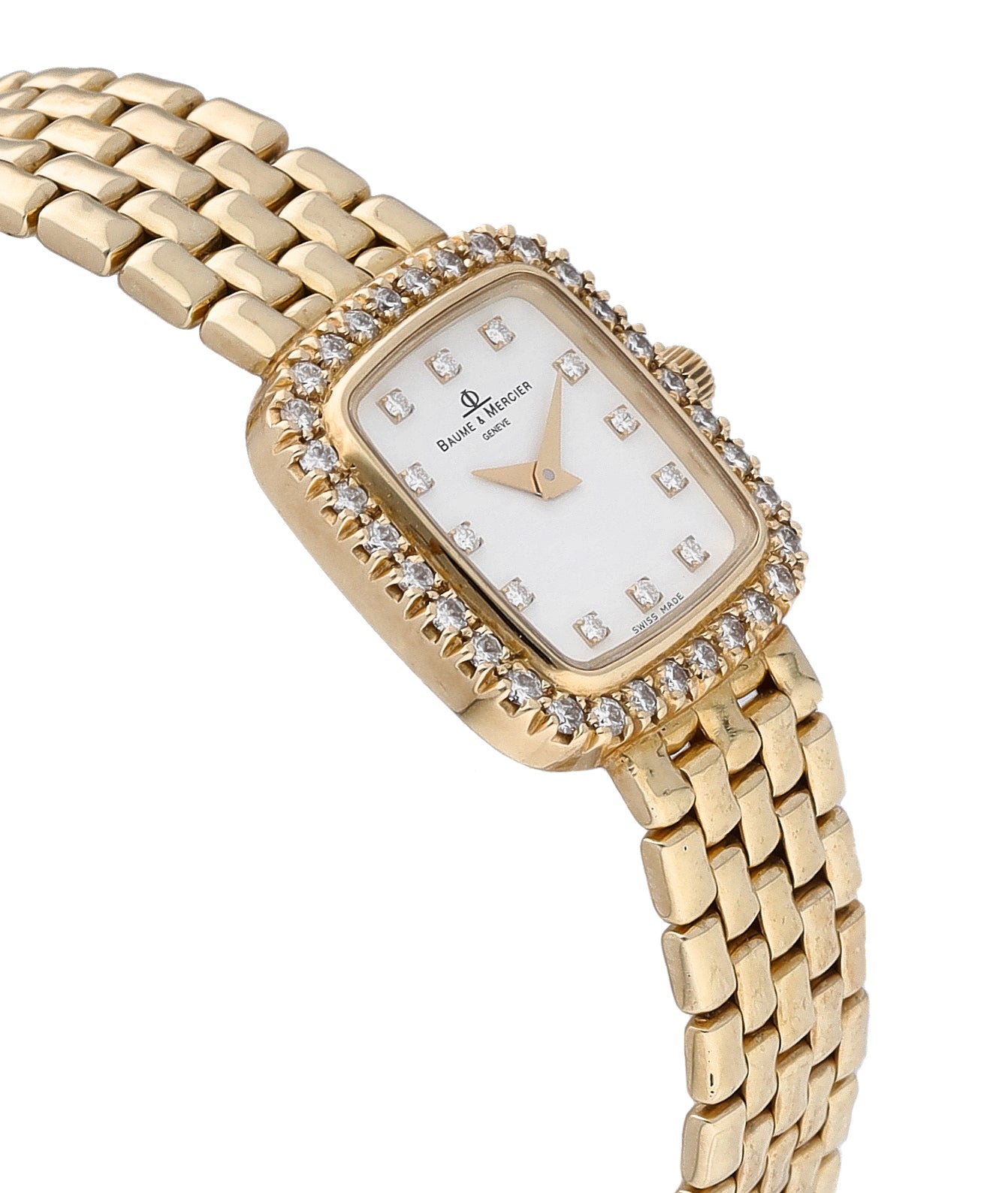 baume mercier gold diamond ladies watch