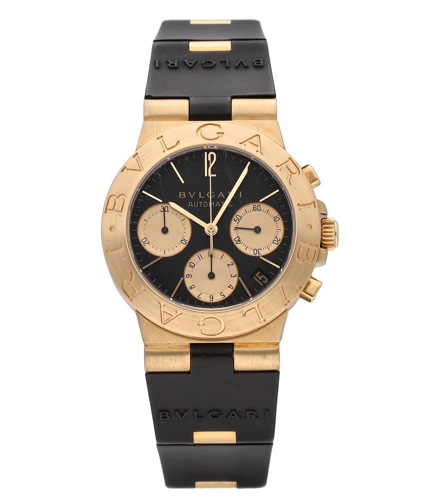 Bvlgari Diagono Chronograph 18k Yellow Gold Automatic 35mm Watch Bulga –  The Watch Outlet